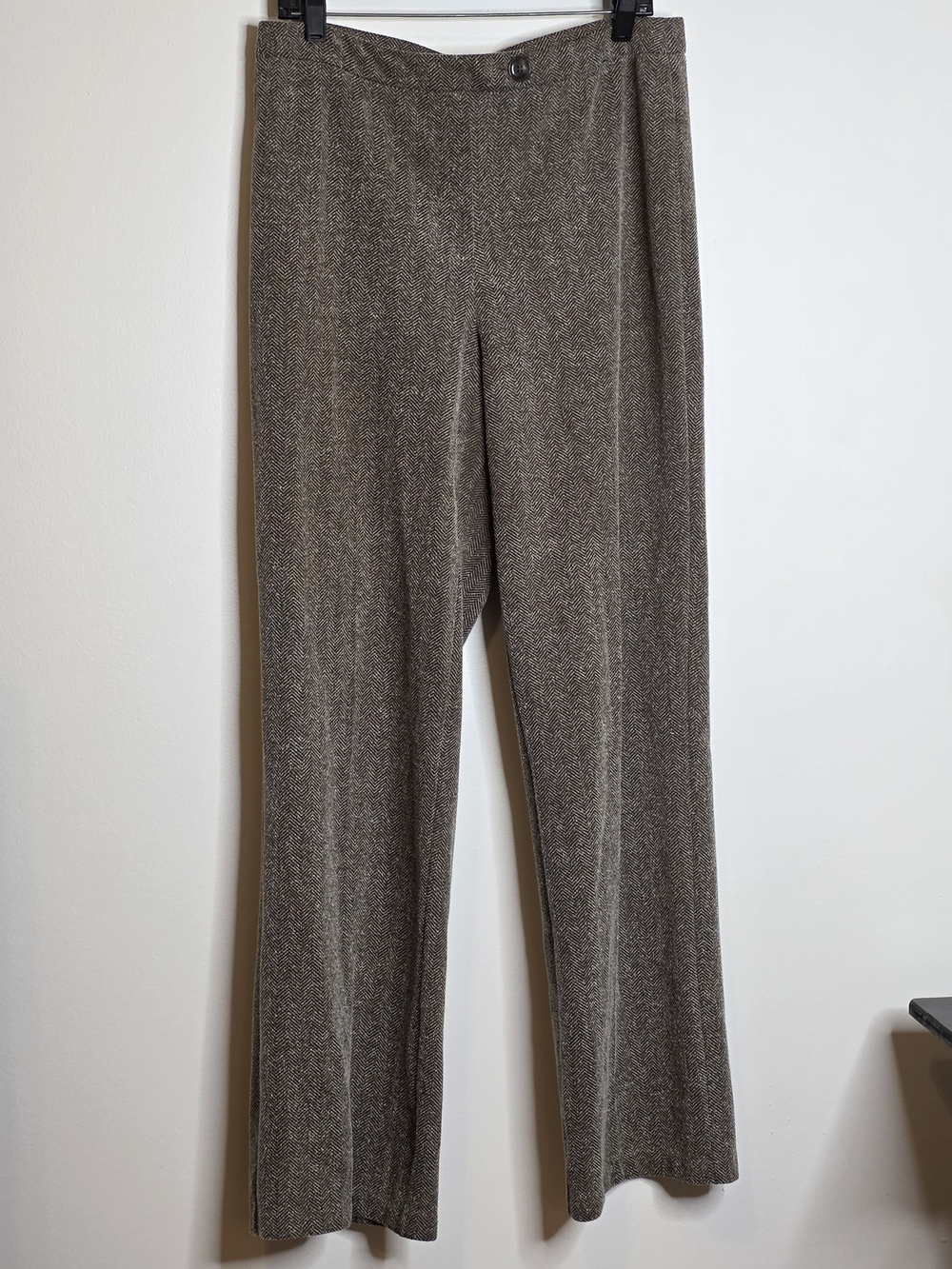 New York & Company Brown Herringbone Straight Leg Pants